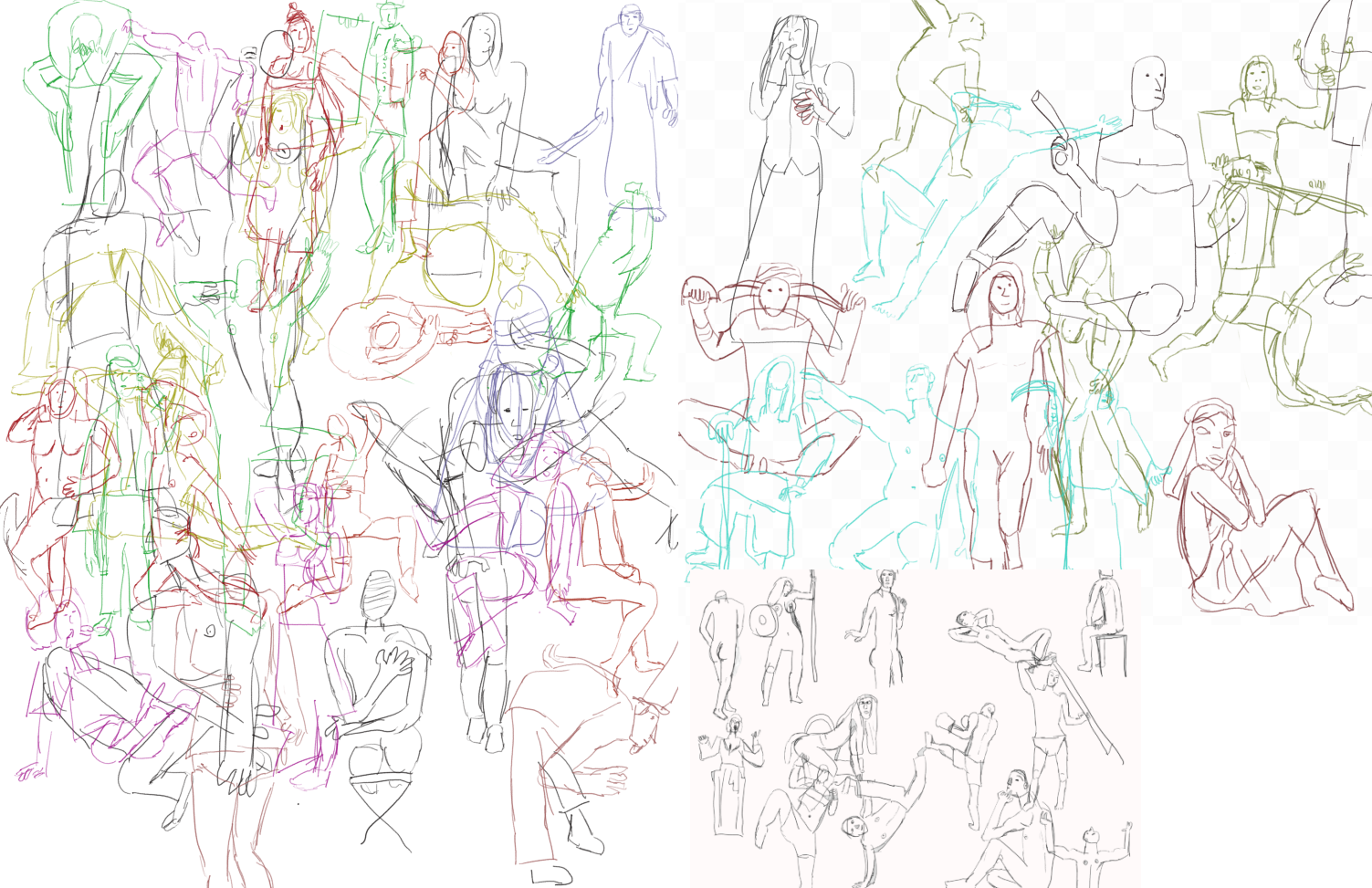 A picture of my gesture drawing session.